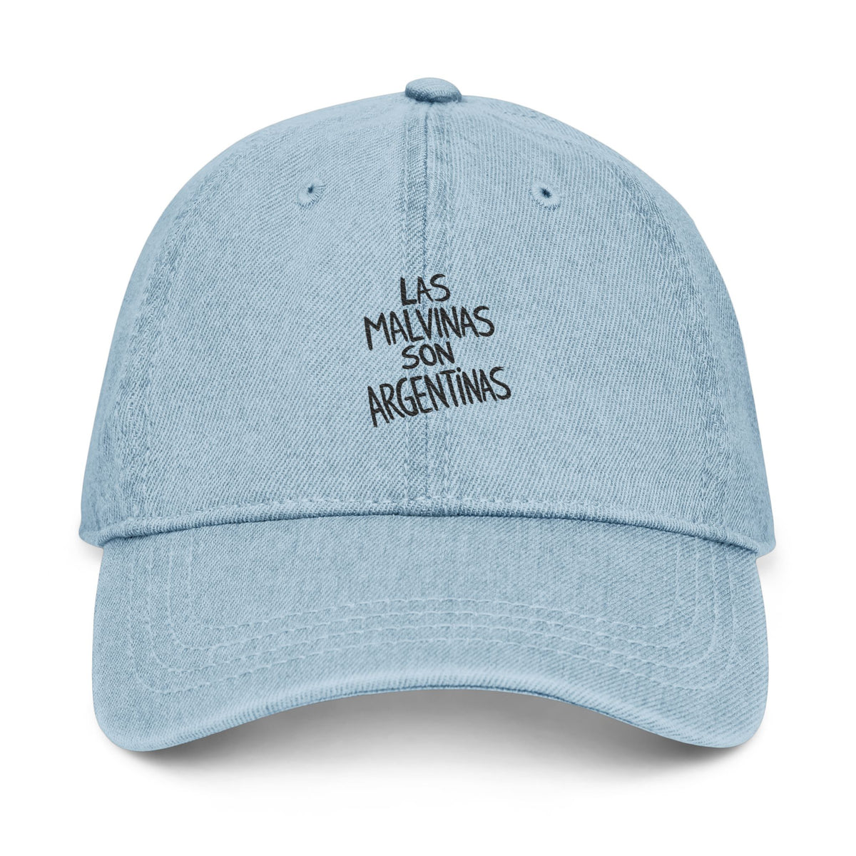 Las Malvinas Son Argentinas Denim Hat, Embroidered Phrase Cap