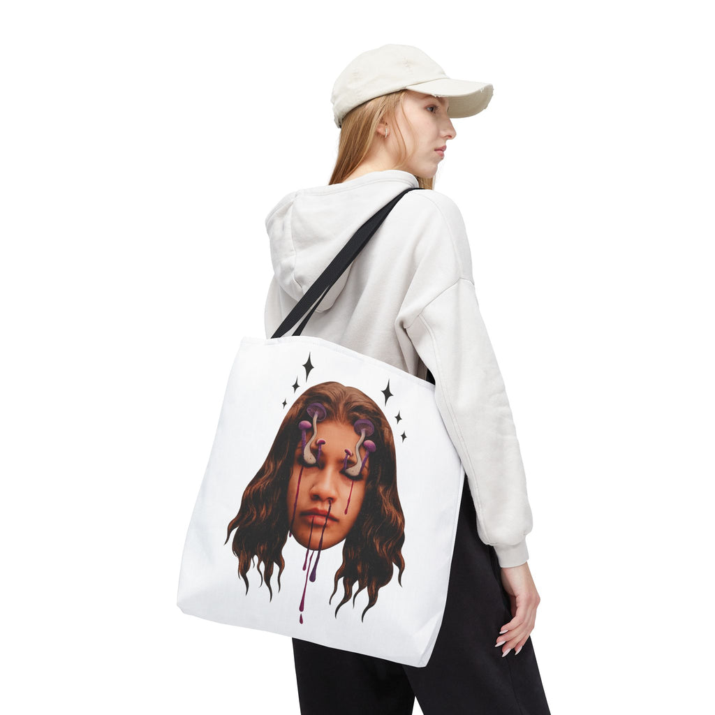 Mushroom awakeness Tote Bag | Surreal Gothic Art, Dripping Tears