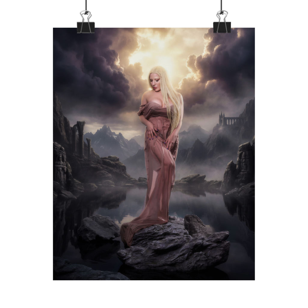 Renaissance Photoshoot Vertical Poster | Fantasy Woman, Dramatic Sky