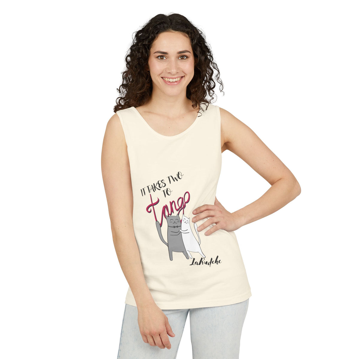 It Takes Two to Tango Cats tank top | Dancing Cat Illustration