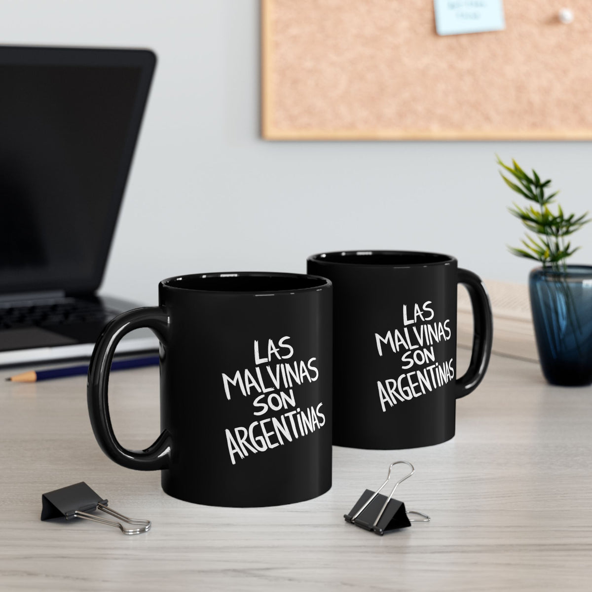 Las Malvinas Son Argentinas Mug | Black Ceramic Coffee Cup