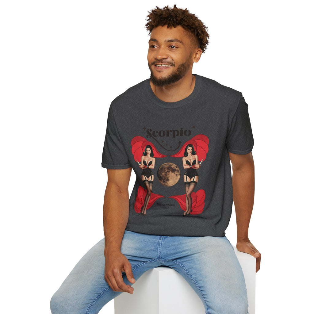 Scorpio Zodiac Pin Up T-Shirt | Astrological Sign, Moon Artwork
