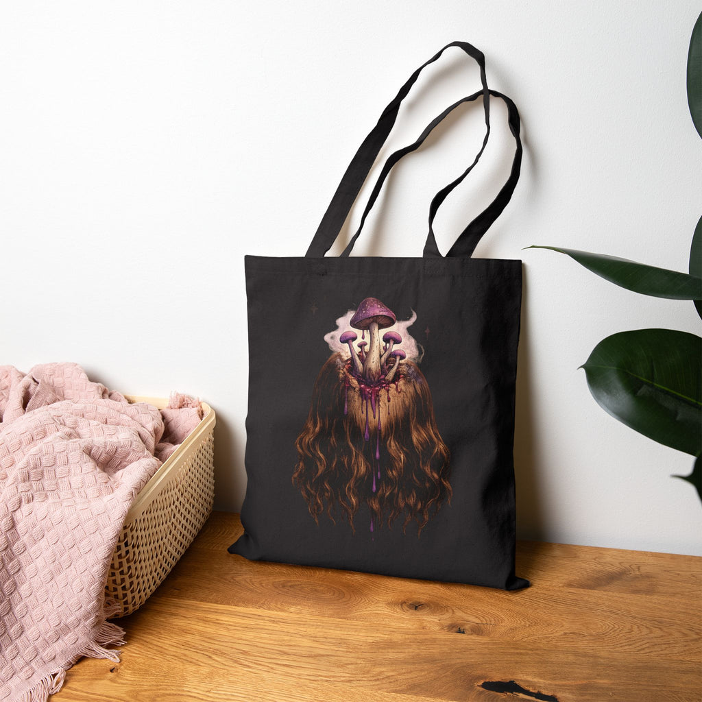 Mushroom Awakeness Tote Bag | Gothic Day of the Dead Motif