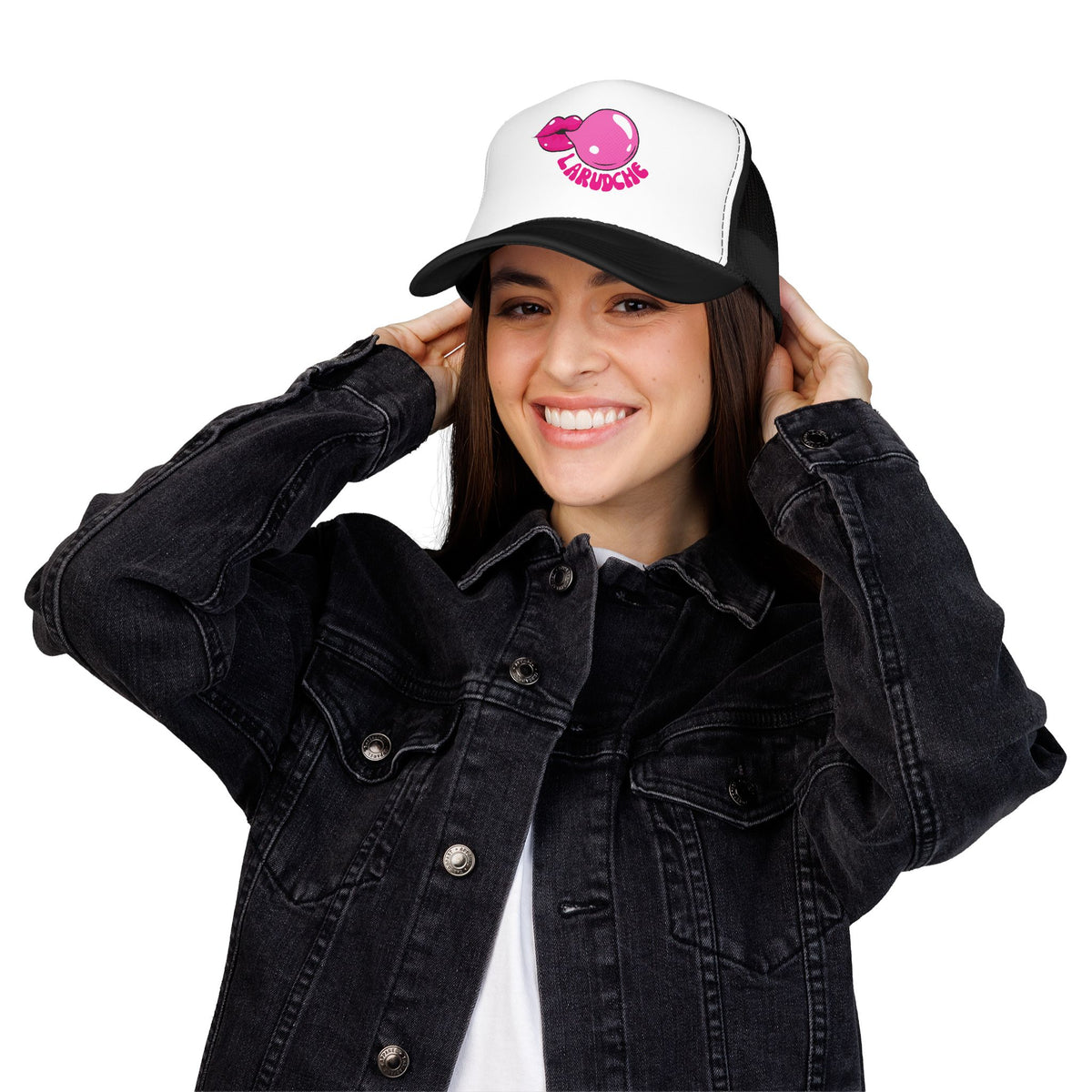 Bubble Gum Lips Trucker Hat | Pink Bubblegum Lip Graphic