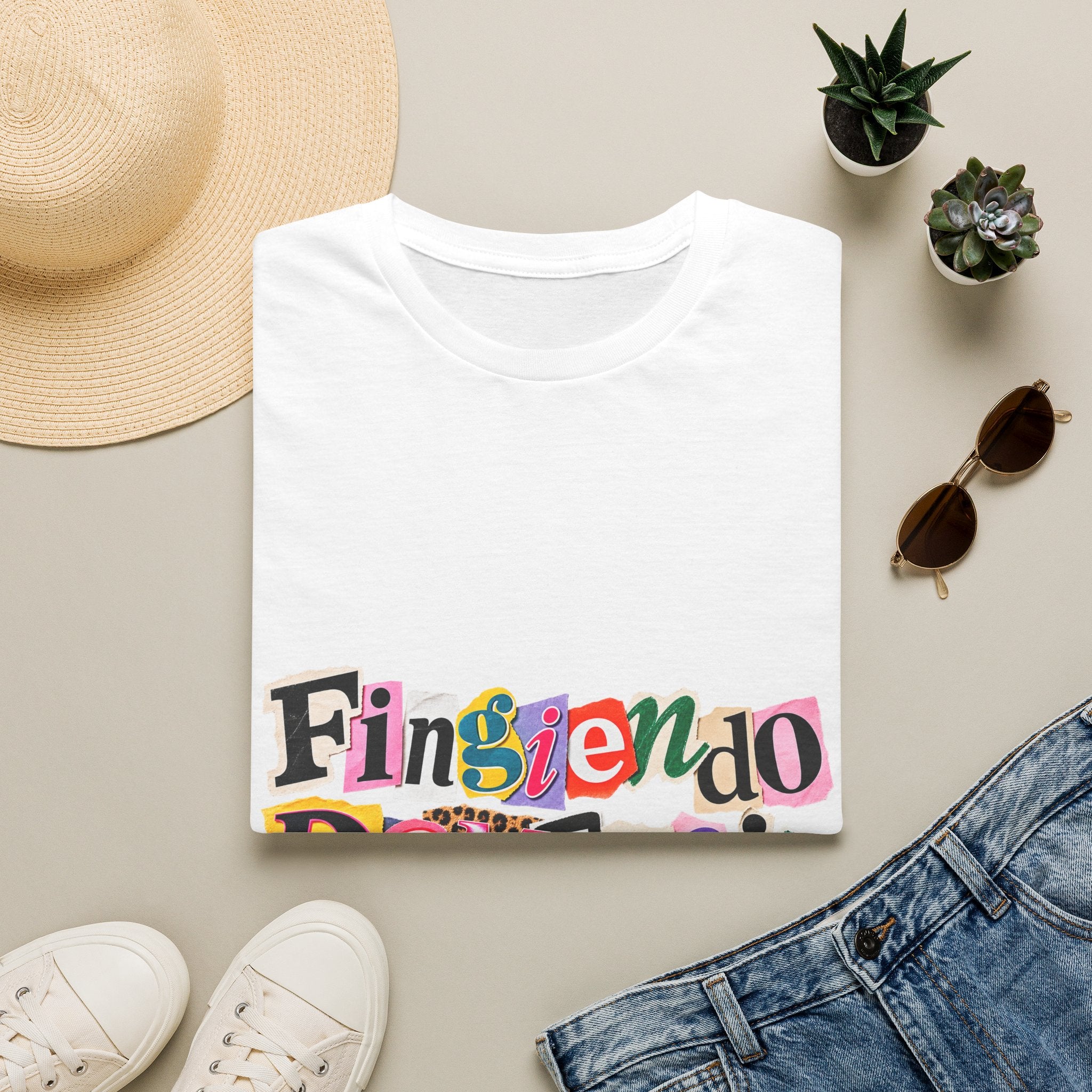 'Fingiendo Demencia' Colorful Ransom-Style Graphic Tee