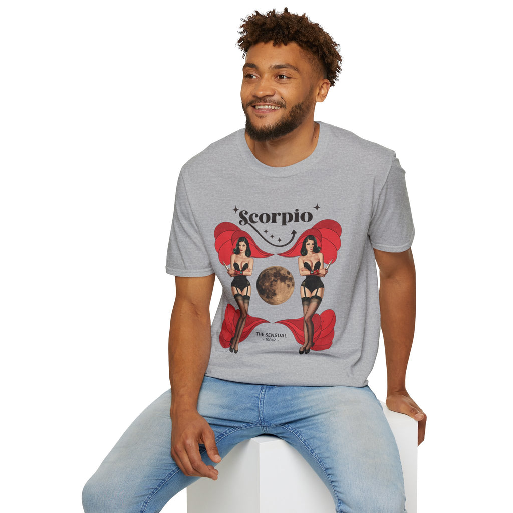 Scorpio Zodiac Pin Up T-Shirt | Astrological Sign, Moon Artwork