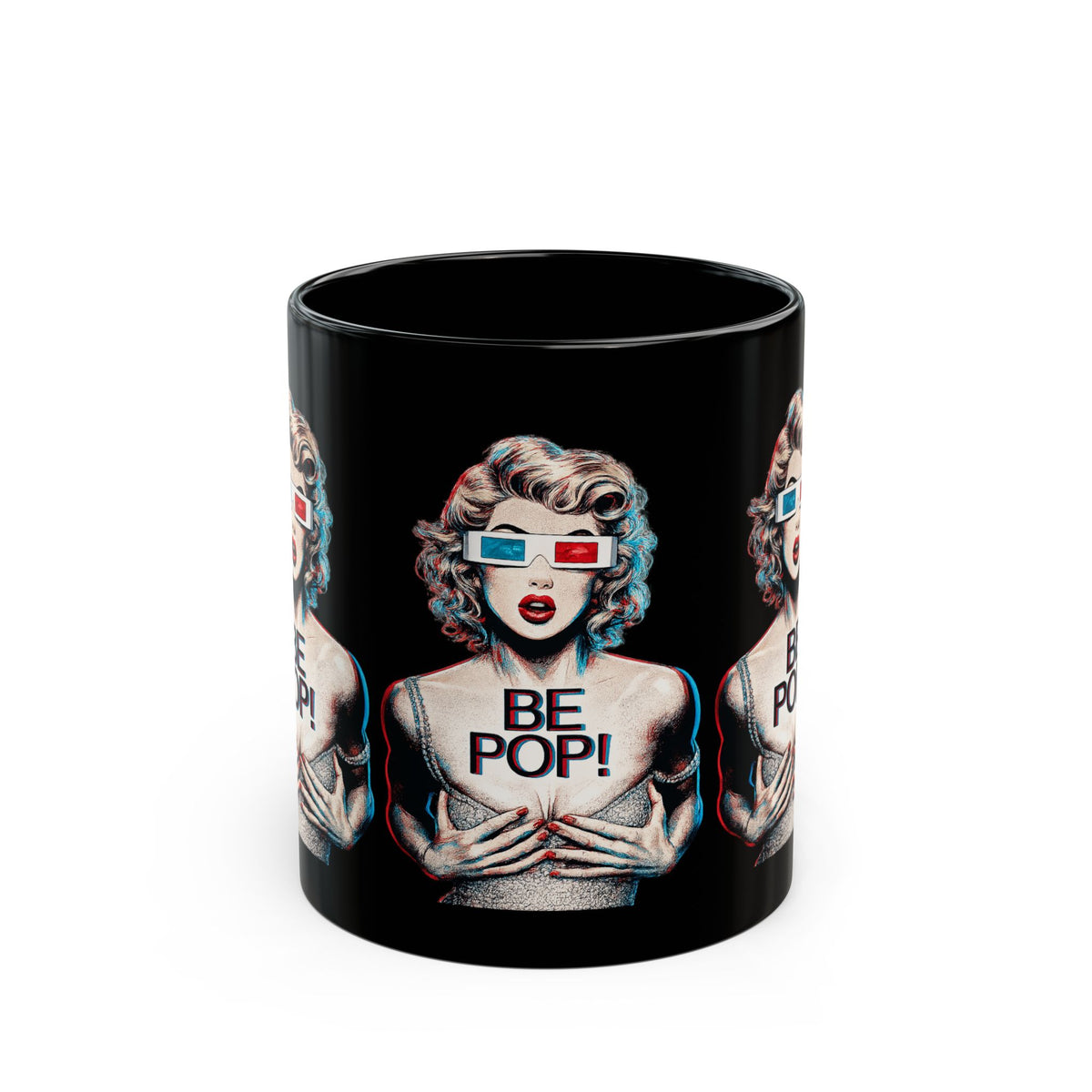 Be Pop Pinup Mug | Black Ceramic Coffee Cup
