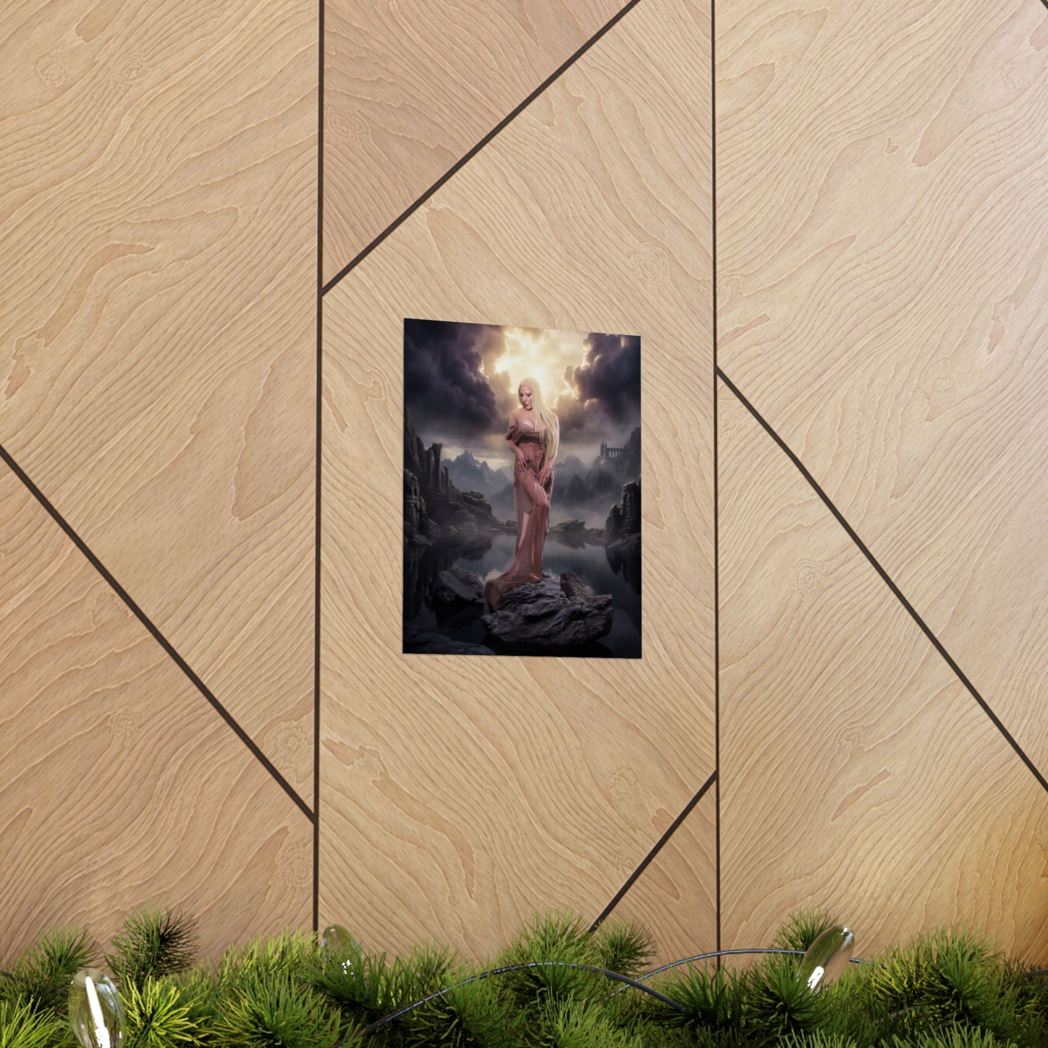 Renaissance Photoshoot Vertical Poster | Fantasy Woman, Dramatic Sky