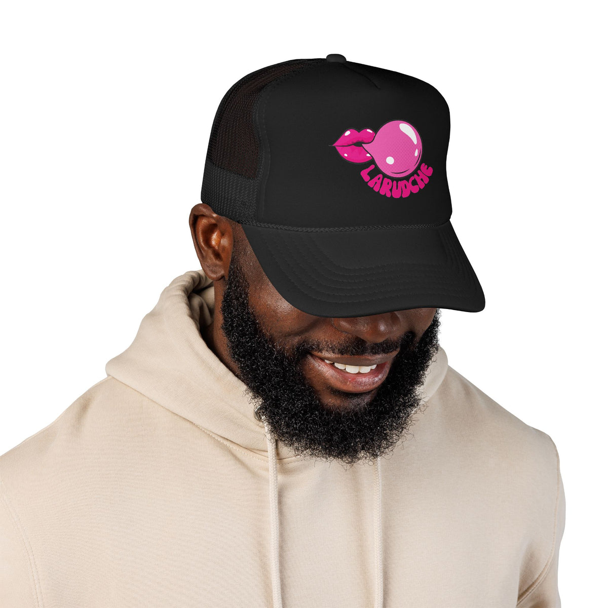 Bubble Gum Lips Trucker Hat | Pink Bubblegum Lip Graphic