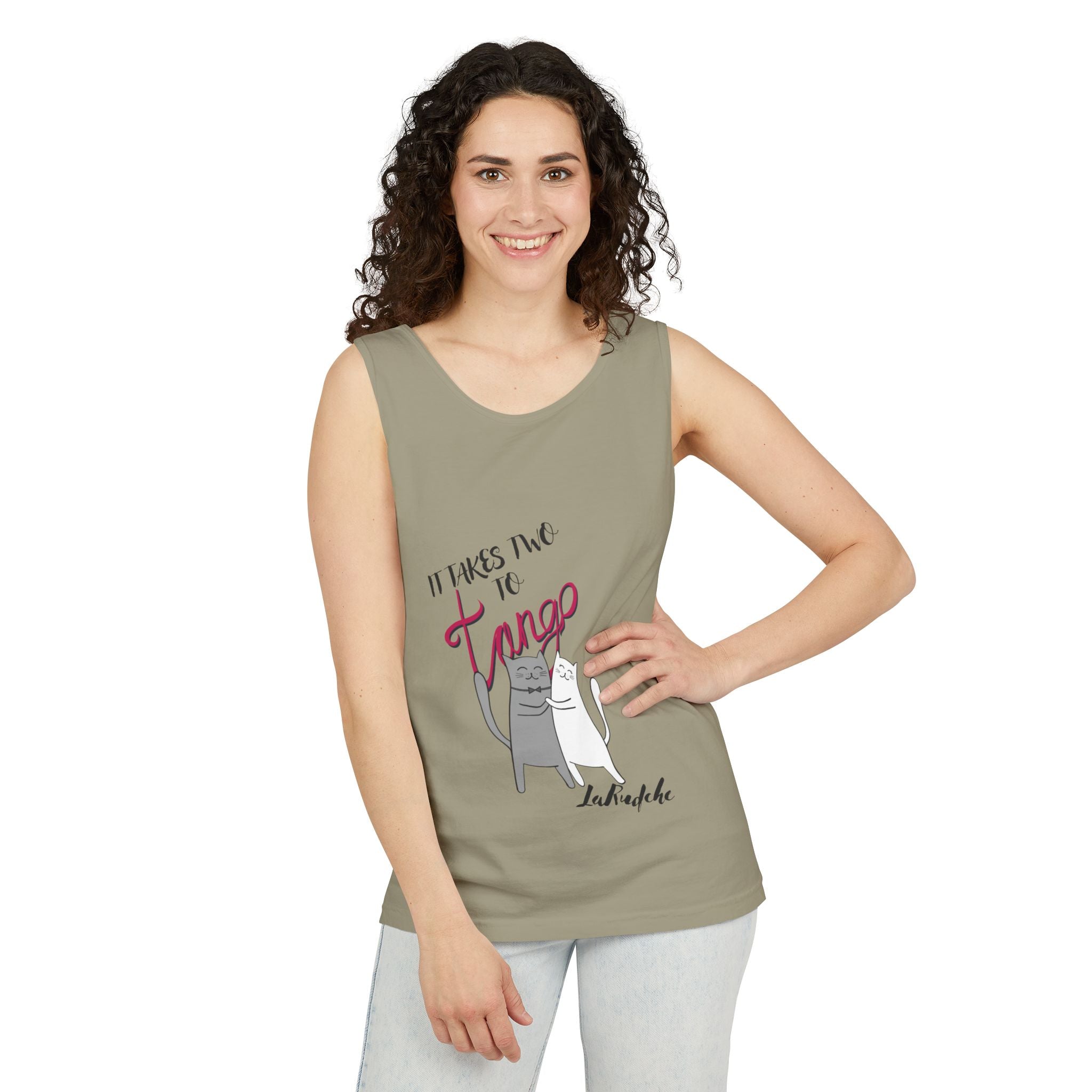 It Takes Two to Tango Cats tank top | Dancing Cat Illustration