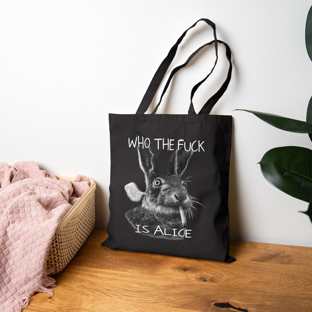 Who The Fuck Is Alice Tote Bag | Dark Humor Canvas Tote