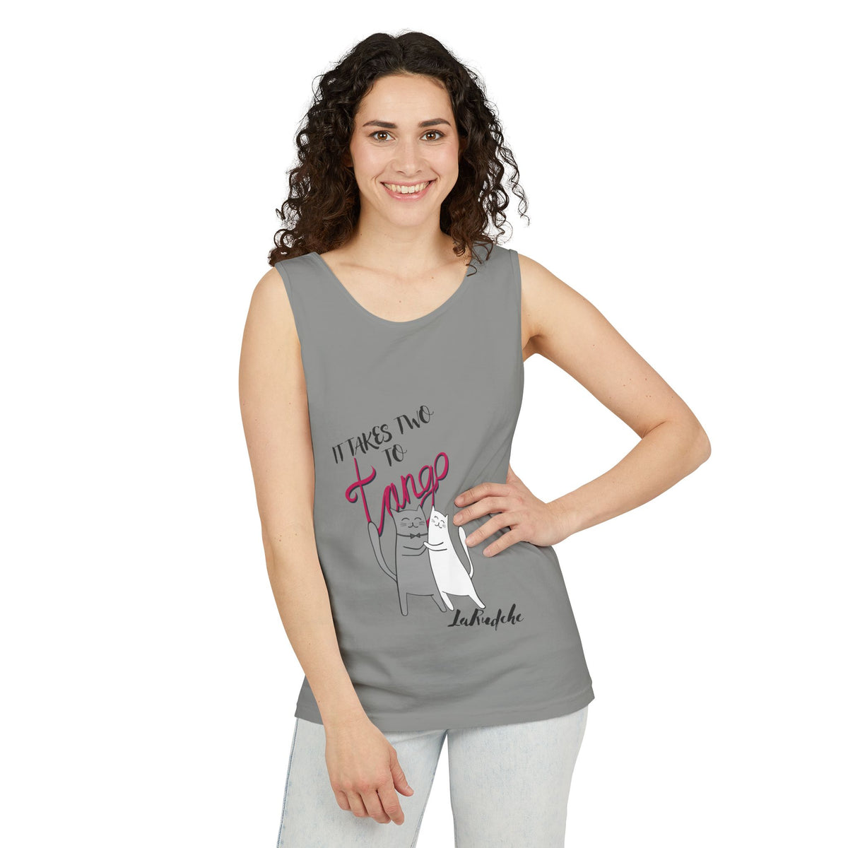 It Takes Two to Tango Cats tank top | Dancing Cat Illustration