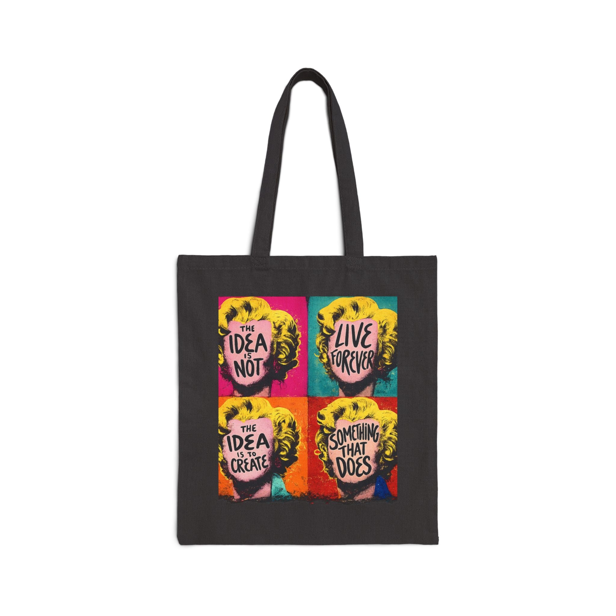 Pop Art Inspirational Quote Tote Bag | Colorful Motivational Canvas