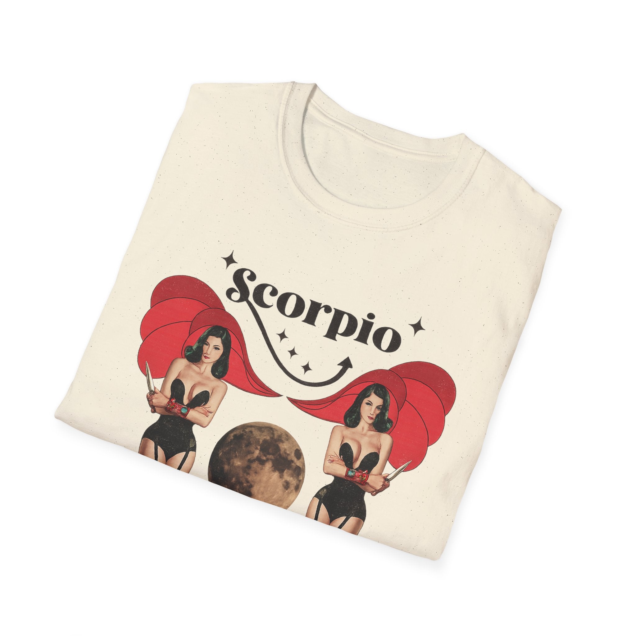 Scorpio Zodiac Pin Up T-Shirt | Astrological Sign, Moon Artwork