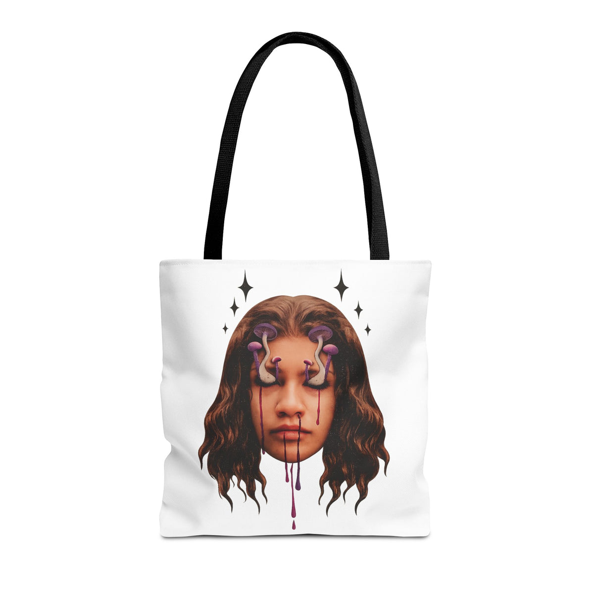 Mushroom awakeness Tote Bag | Surreal Gothic Art, Dripping Tears
