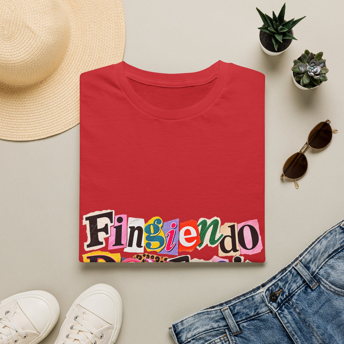 'Fingiendo Demencia' Colorful Ransom-Style Graphic Tee