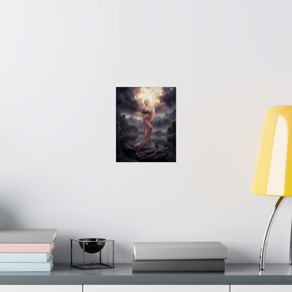 Renaissance Photoshoot Vertical Poster | Fantasy Woman, Dramatic Sky