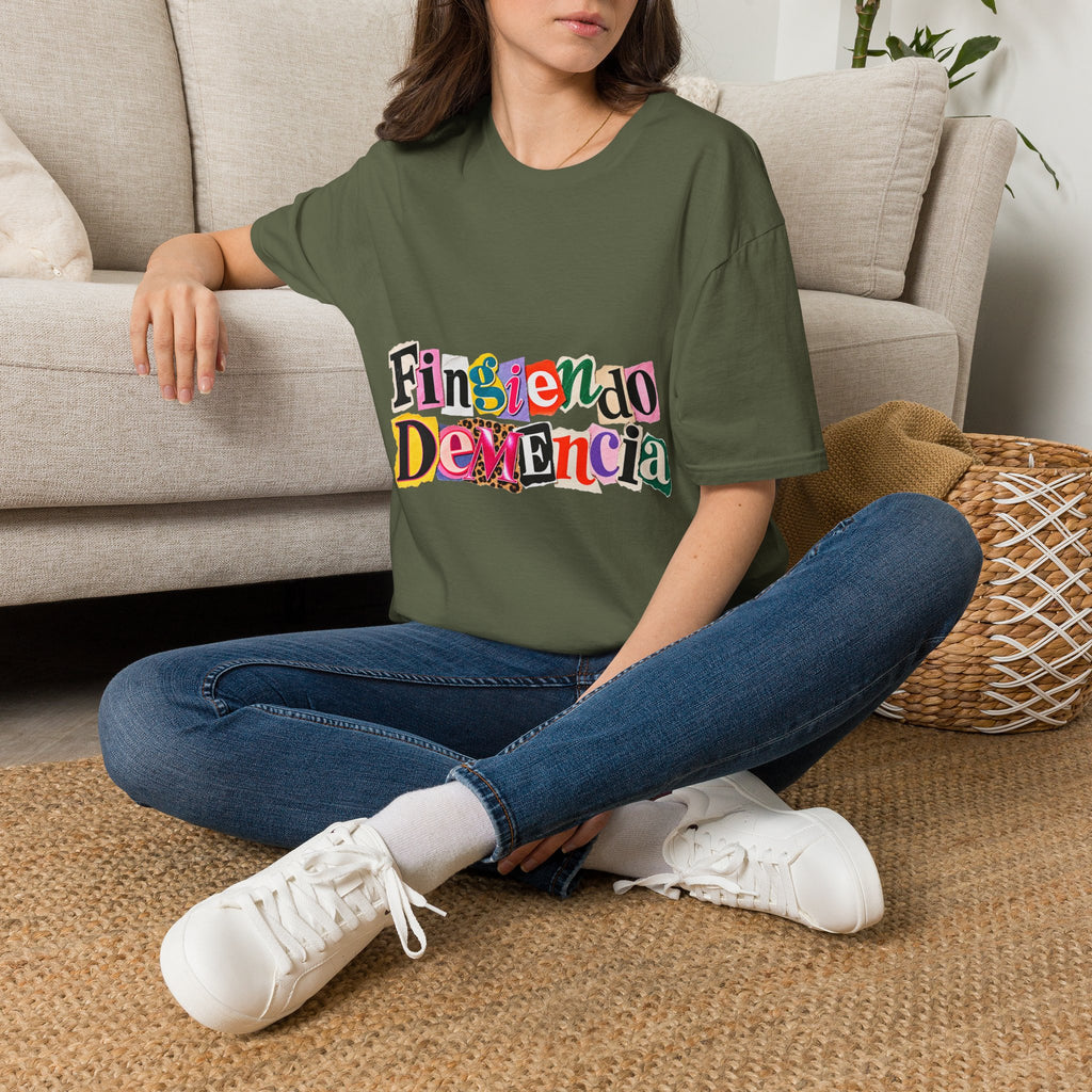 'Fingiendo Demencia' Colorful Ransom-Style Graphic Tee