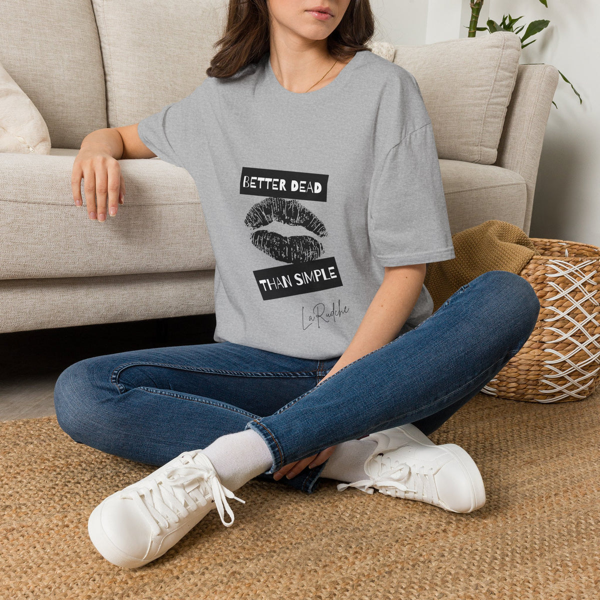 Better Dead Than Simple T-Shirt | Grunge Kiss Graphic Tee