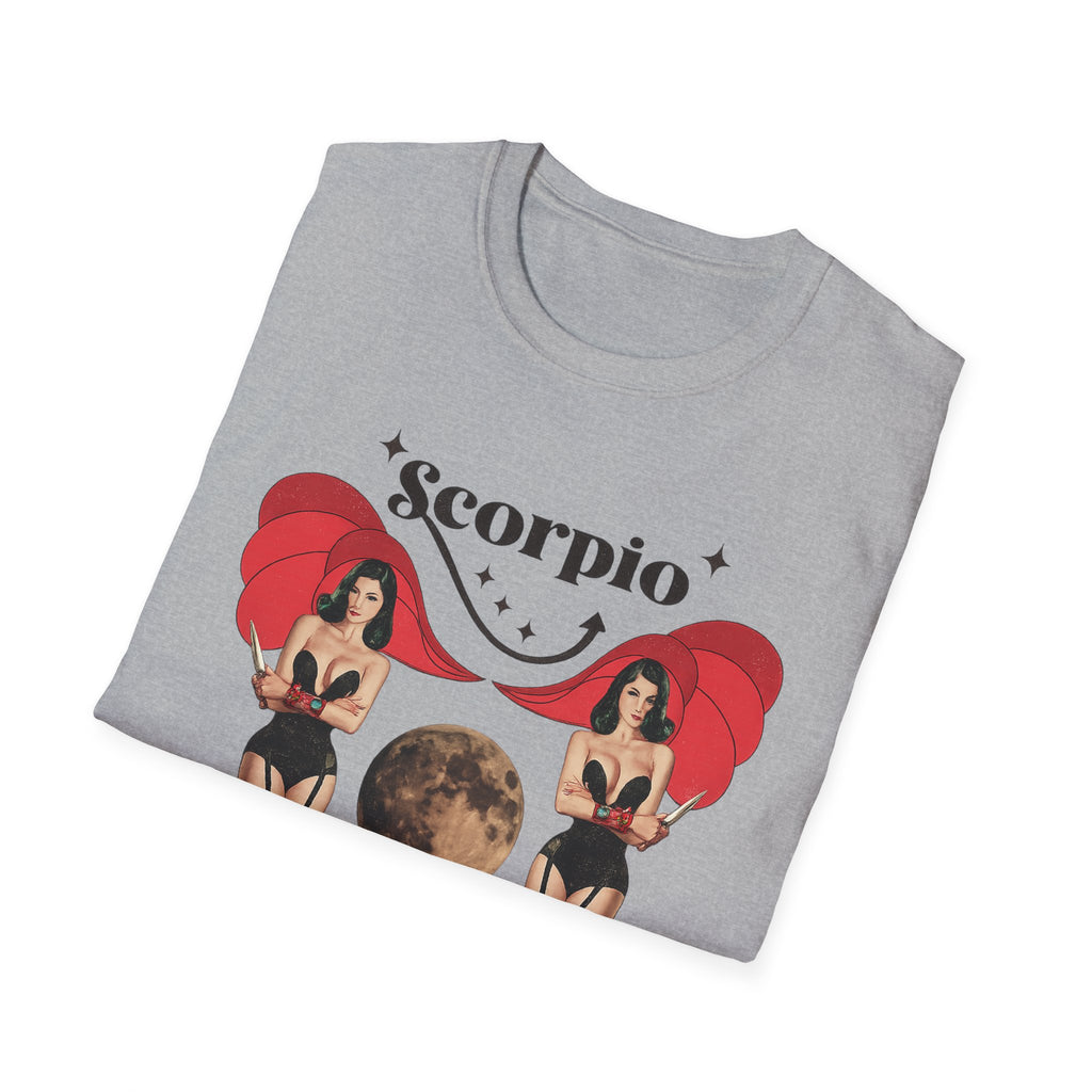 Scorpio Zodiac Pin Up T-Shirt | Astrological Sign, Moon Artwork