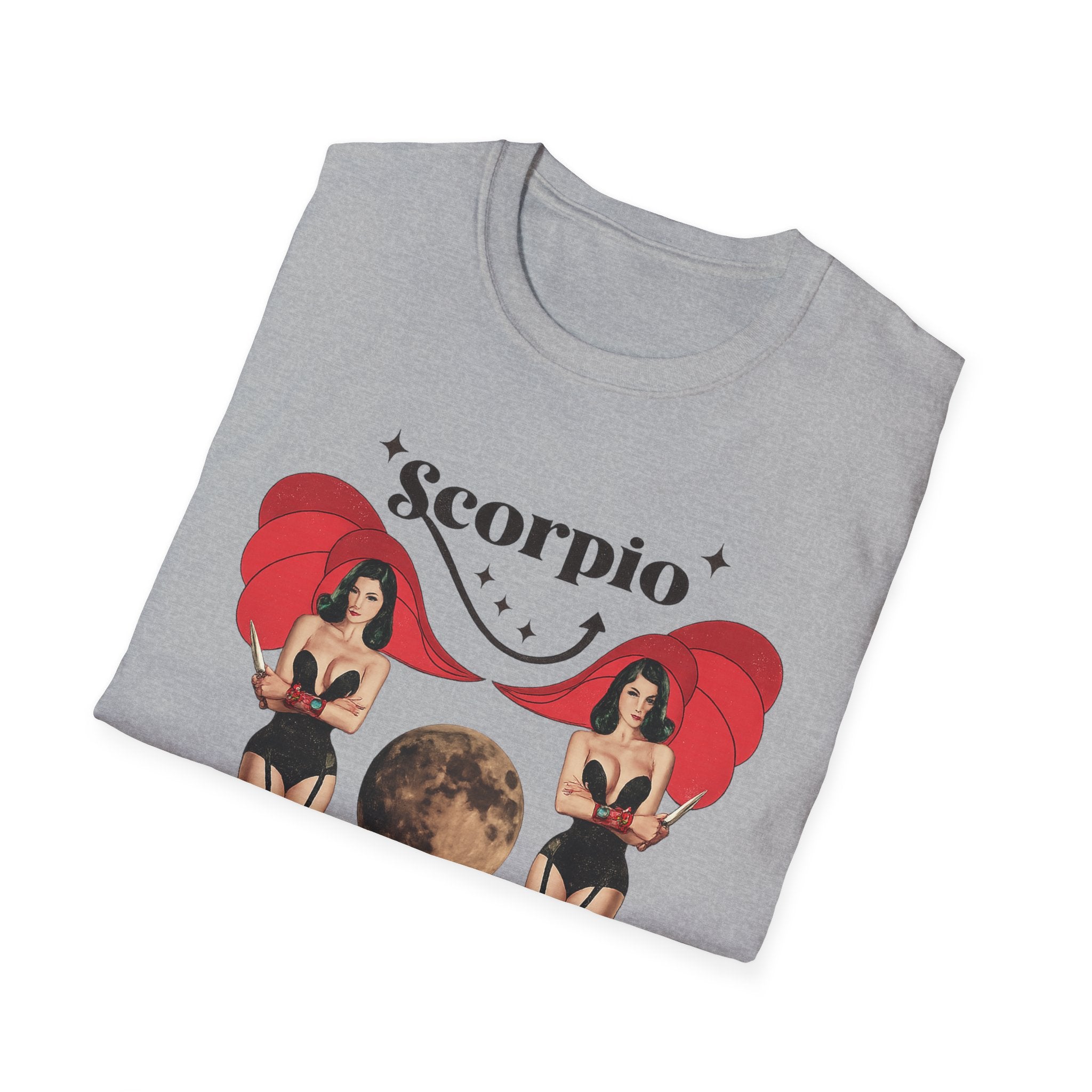 Scorpio Zodiac Pin Up T-Shirt | Astrological Sign, Moon Artwork