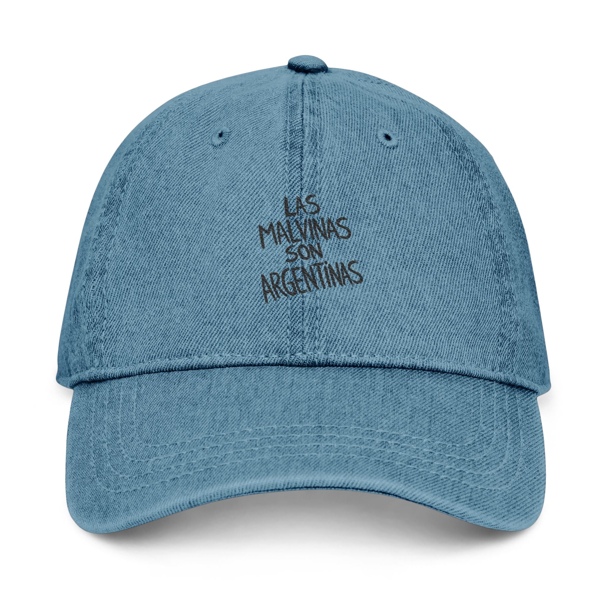 Las Malvinas Son Argentinas Denim Hat, Embroidered Phrase Cap