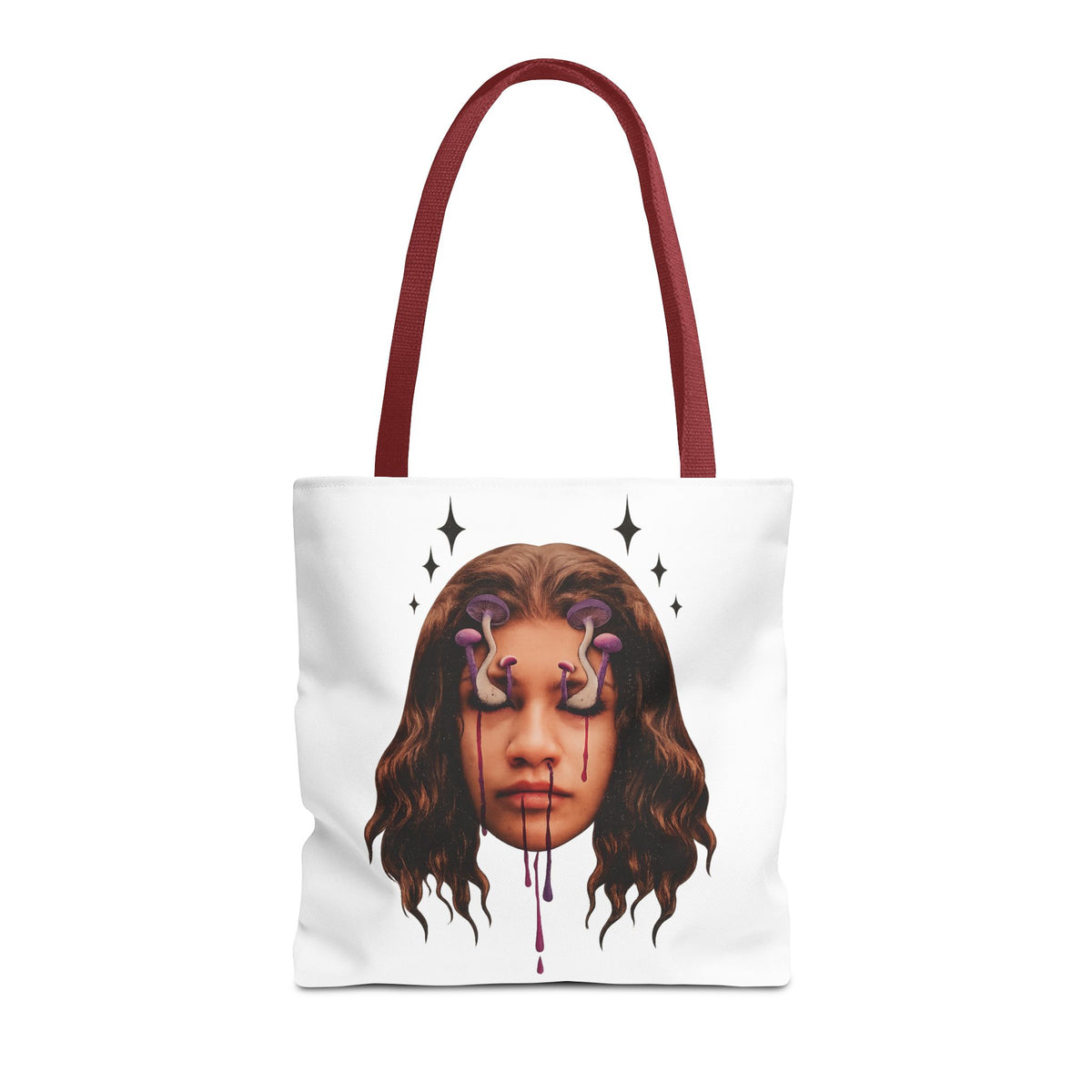 Mushroom awakeness Tote Bag | Surreal Gothic Art, Dripping Tears