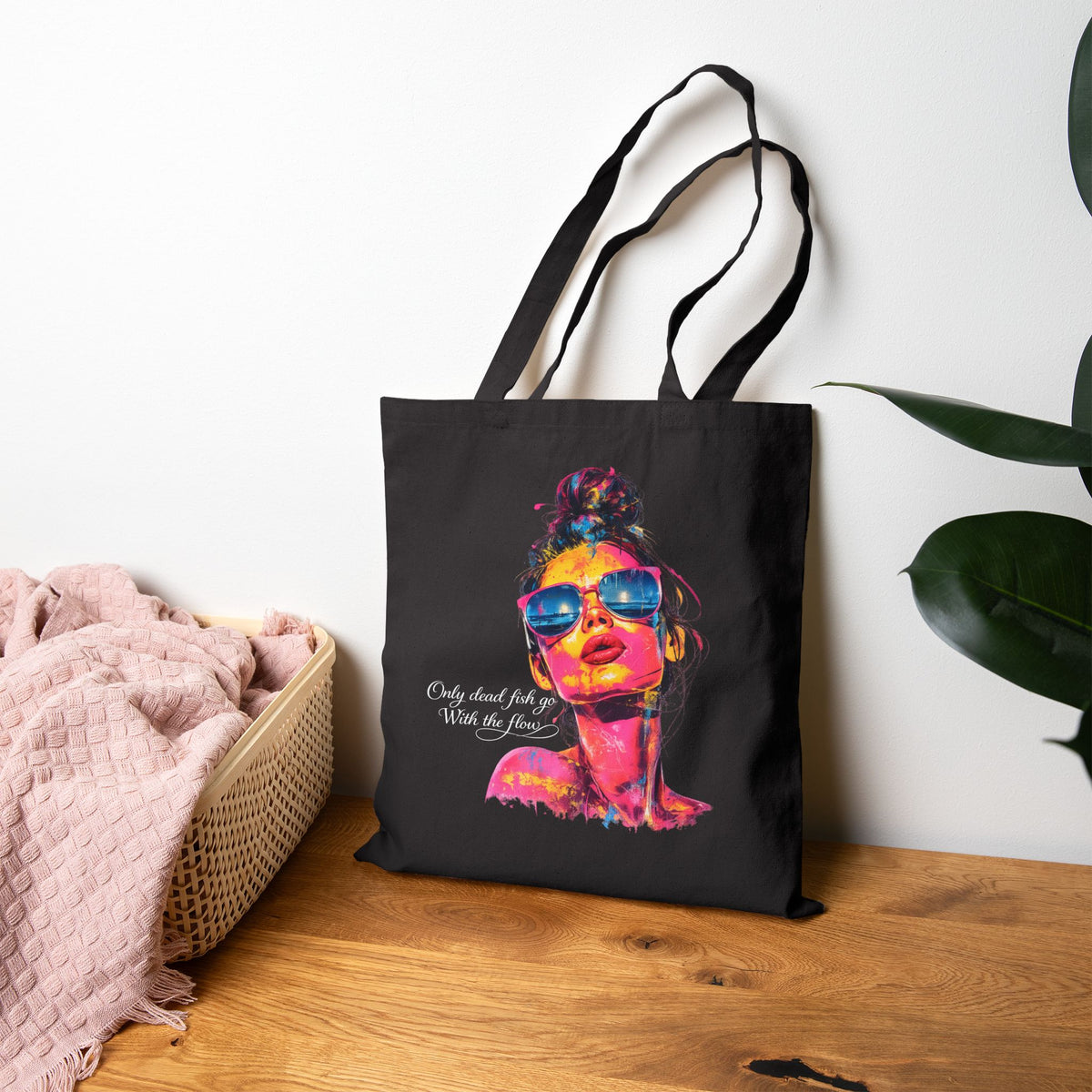 Pop Art Inspirational Quote Tote Bag | Colorful Motivational Canvas