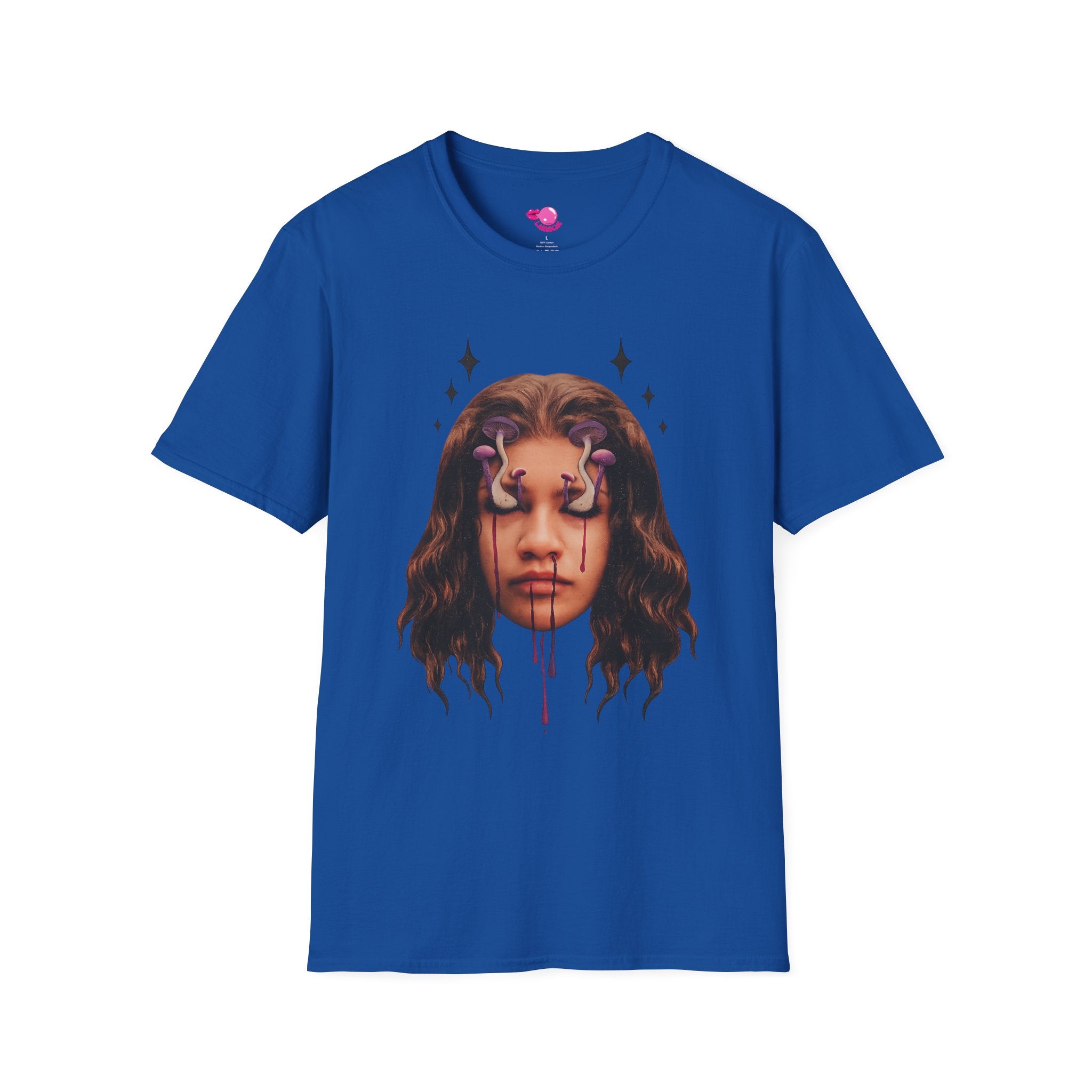 Mushroom Awakeness T-Shirt | Surreal Mushroom Art, Moody Portrait