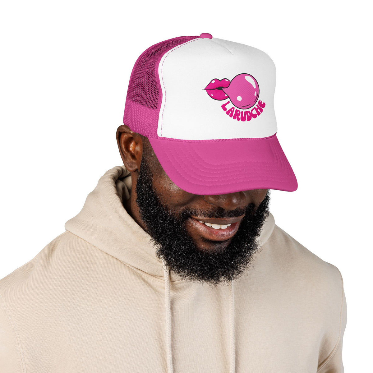 Bubble Gum Lips Trucker Hat | Pink Bubblegum Lip Graphic