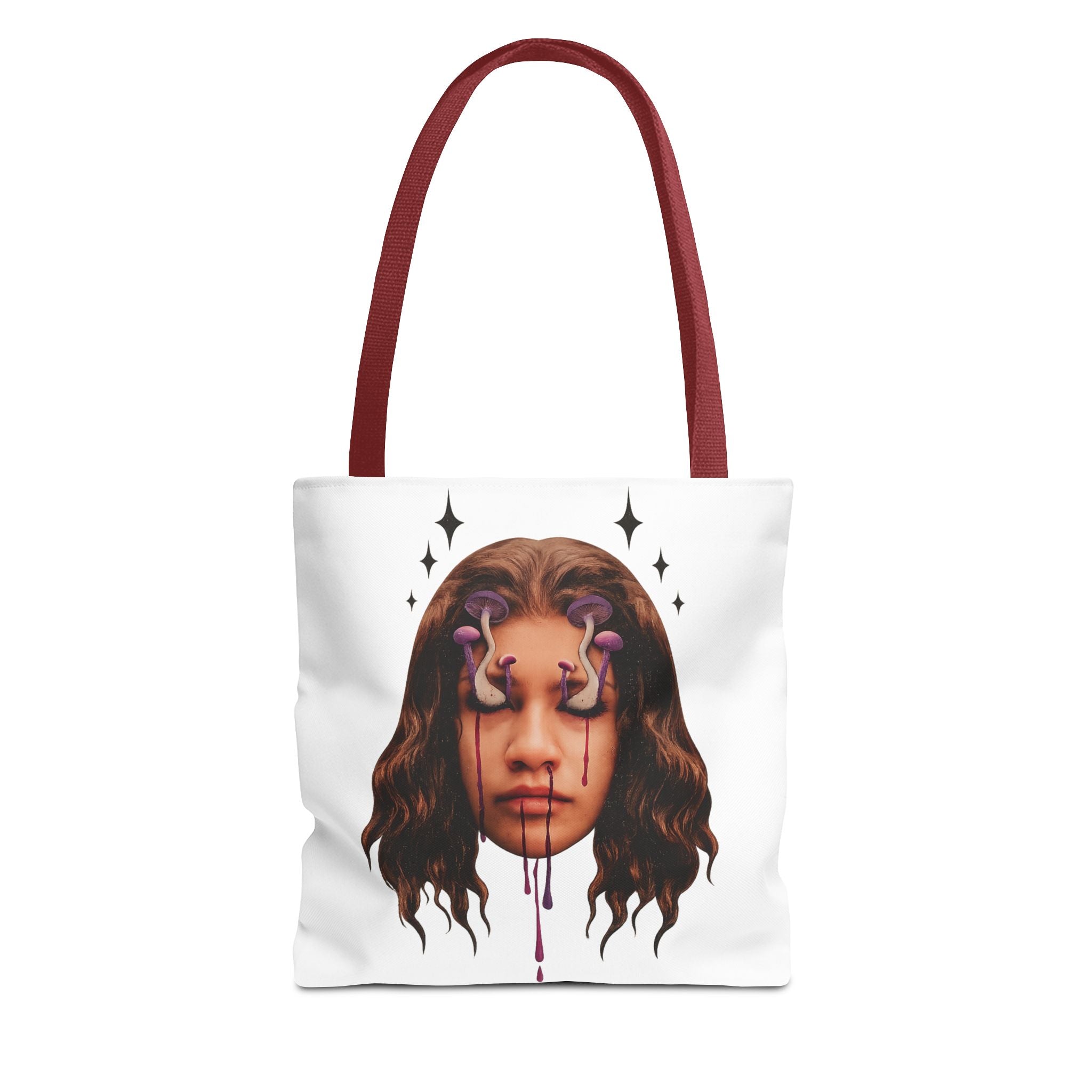 Mushroom awakeness Tote Bag | Surreal Gothic Art, Dripping Tears