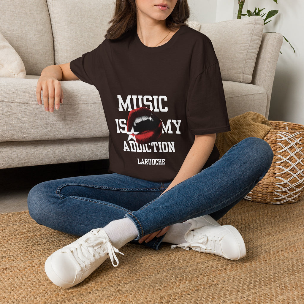 Music Is My Addiction T-Shirt | Lip Graphic Rock Tee