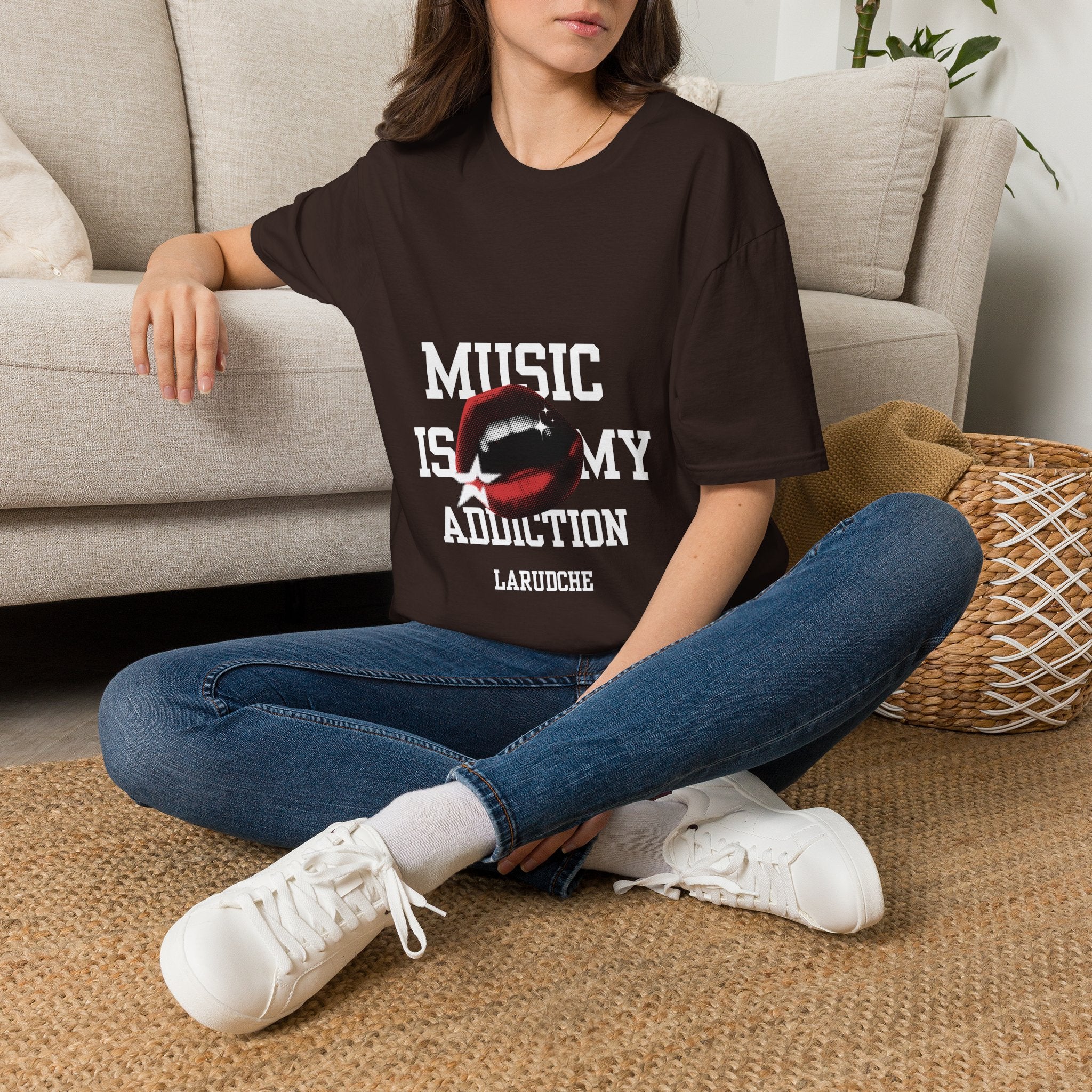 Music Is My Addiction T-Shirt | Lip Graphic Rock Tee