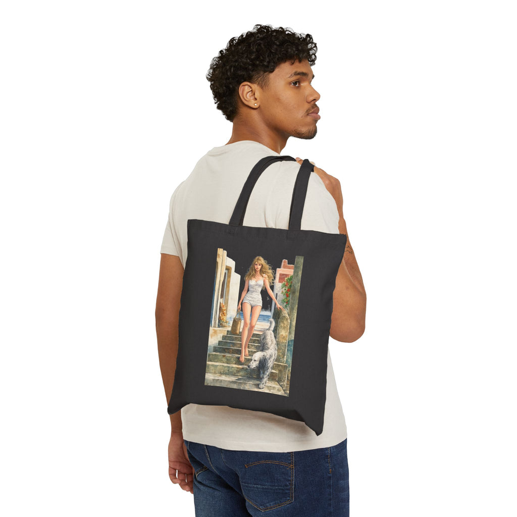 Tuscany Vacation Pin Up tote bag | Vintage seaside illustration