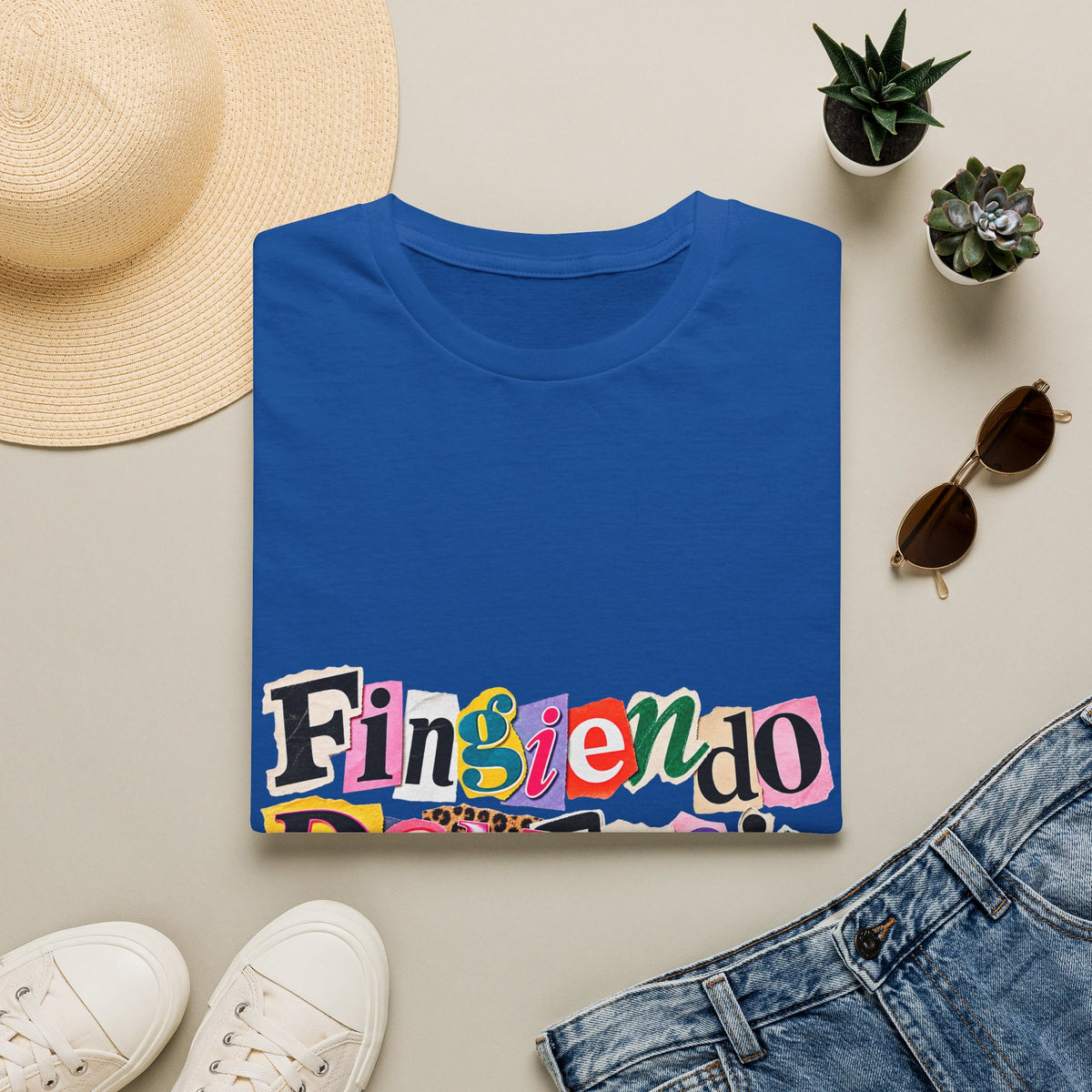 'Fingiendo Demencia' Colorful Ransom-Style Graphic Tee