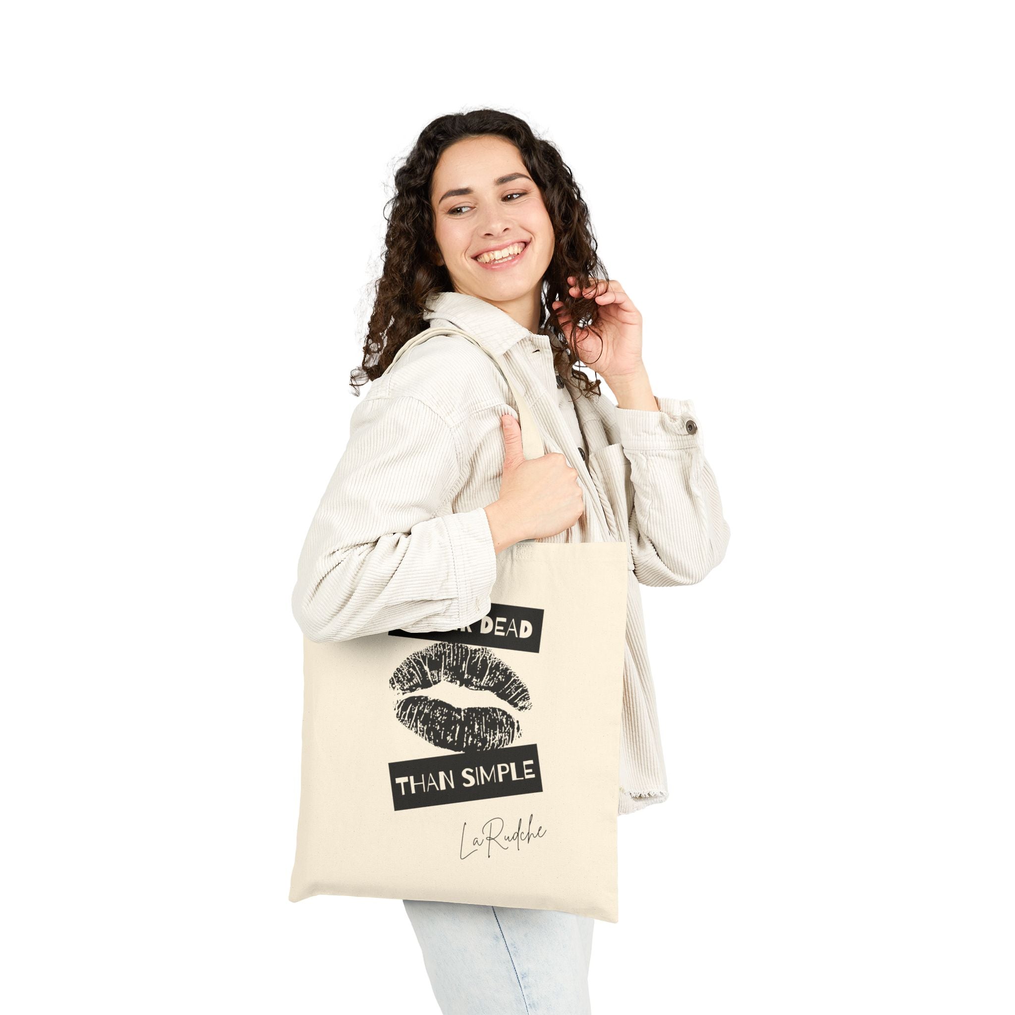 Better Dead Than Simple tote bag | Kiss graphic cotton canvas tote