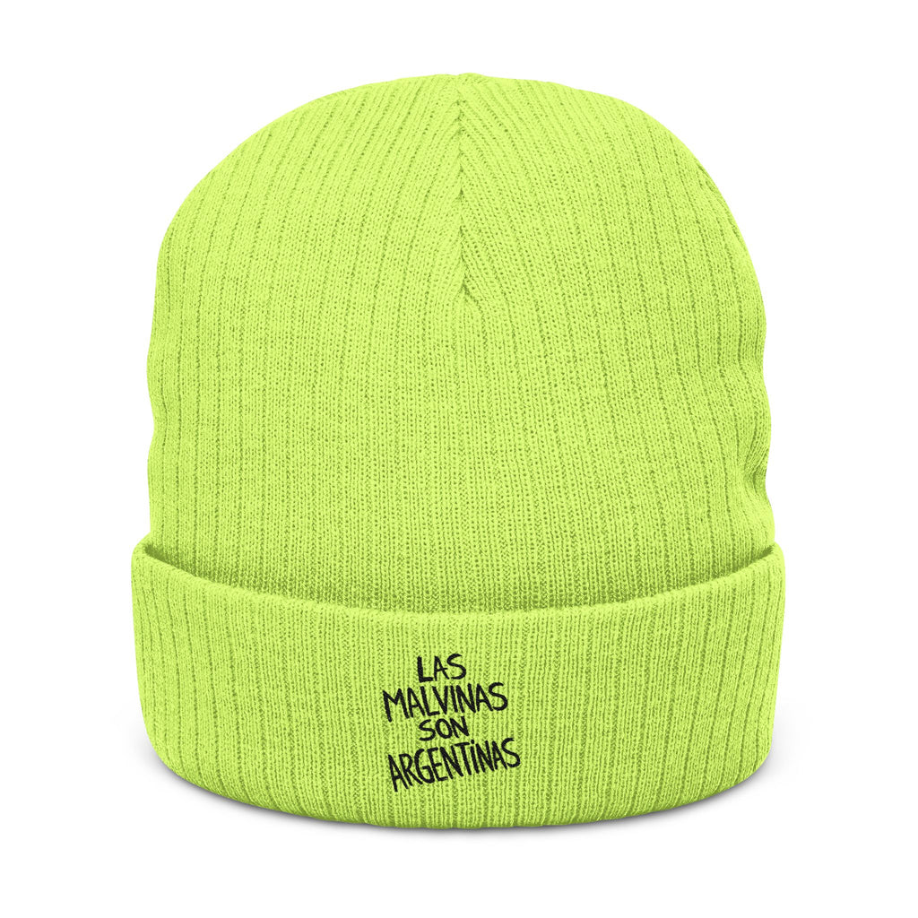 Las Malvinas Son Argentinas Beanie | Embroidered Ribbed Knit