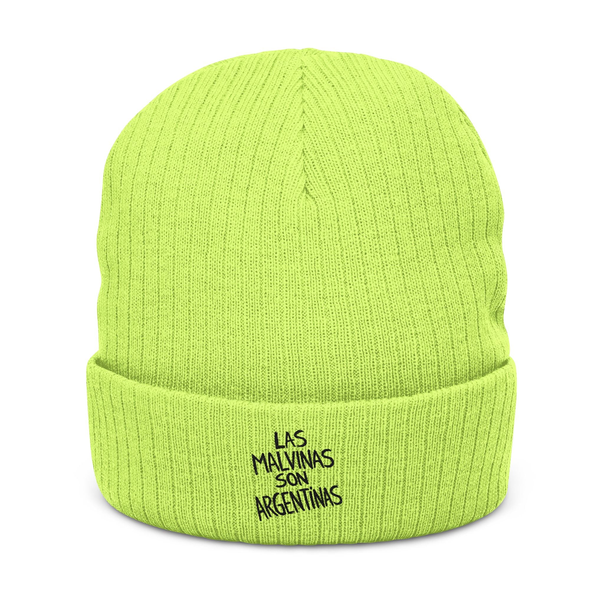Las Malvinas Son Argentinas Beanie | Embroidered Ribbed Knit