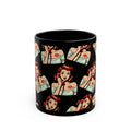 Retro Pin-Up Pin Up Mug | Black Ceramic Coffee Cup
