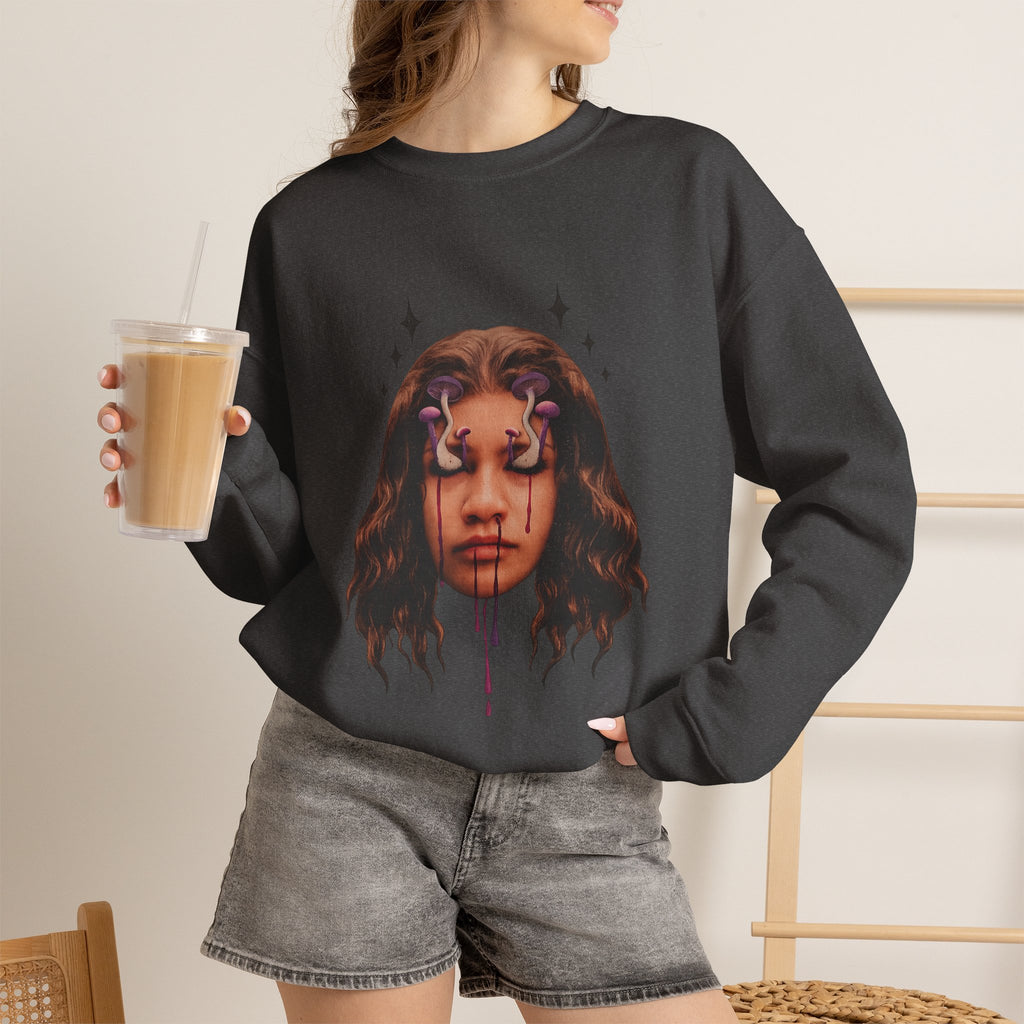 Mushroom Awakeness sweatshirt | Portrait Art, Mystic Tears