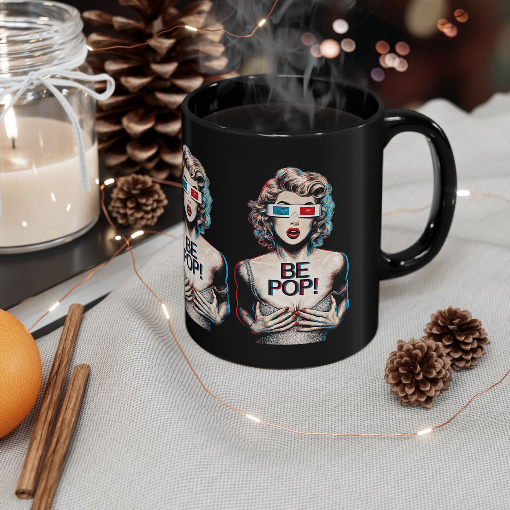 Be Pop Pinup Mug | Black Ceramic Coffee Cup
