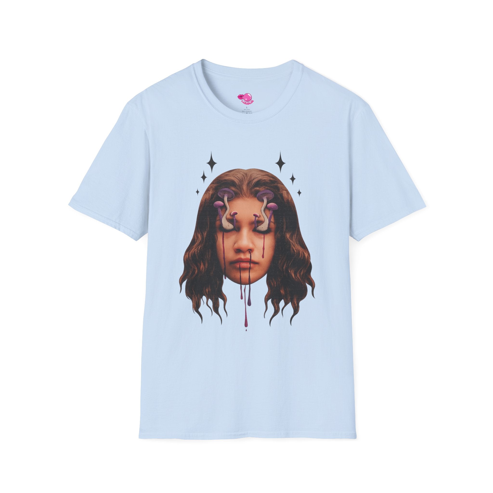 Mushroom Awakeness T-Shirt | Surreal Mushroom Art, Moody Portrait