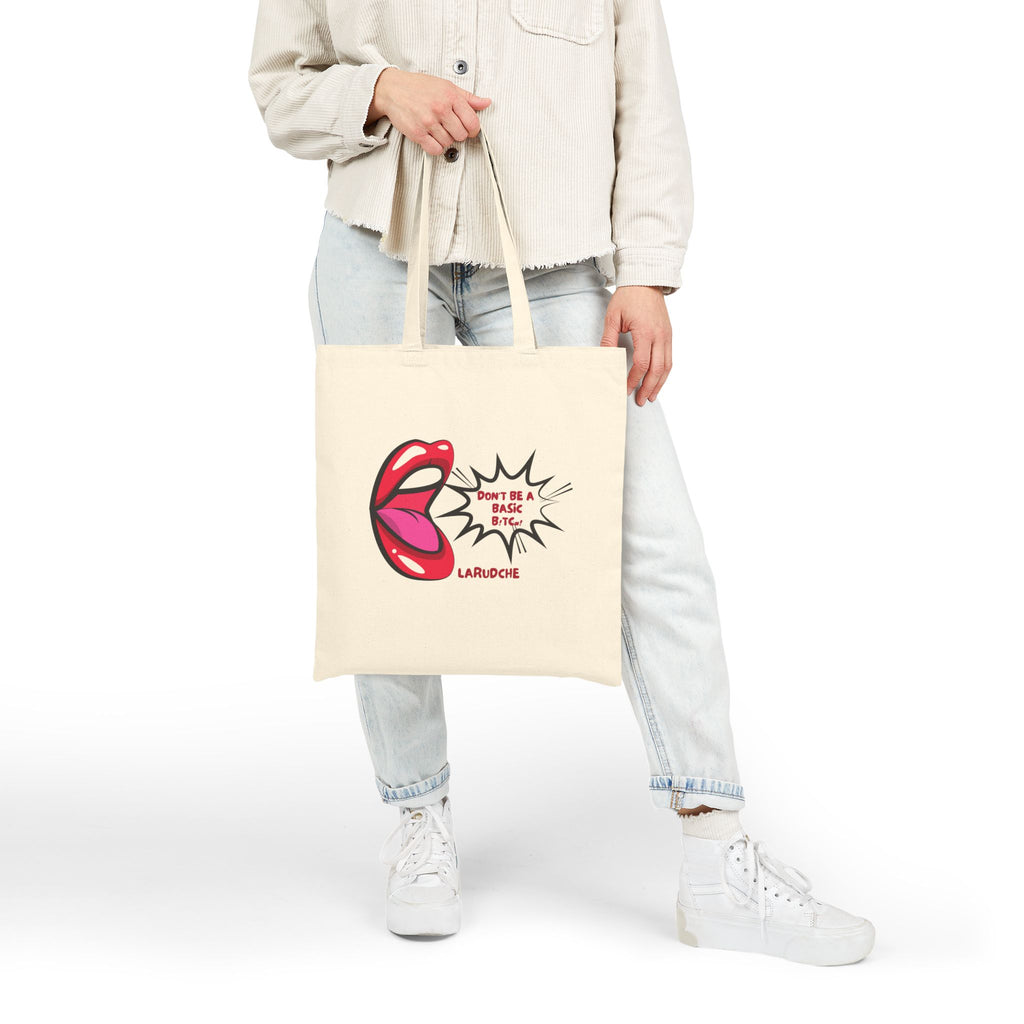 Don't Be A Basic Bitch Tote Bag | Pop Art Speech Bubble Cotton Canvas