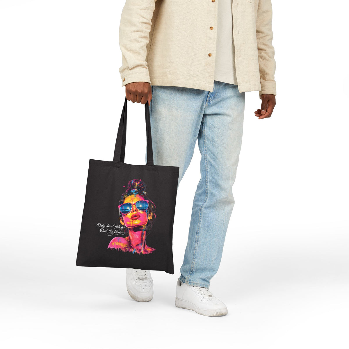 Pop Art Inspirational Quote Tote Bag | Colorful Motivational Canvas