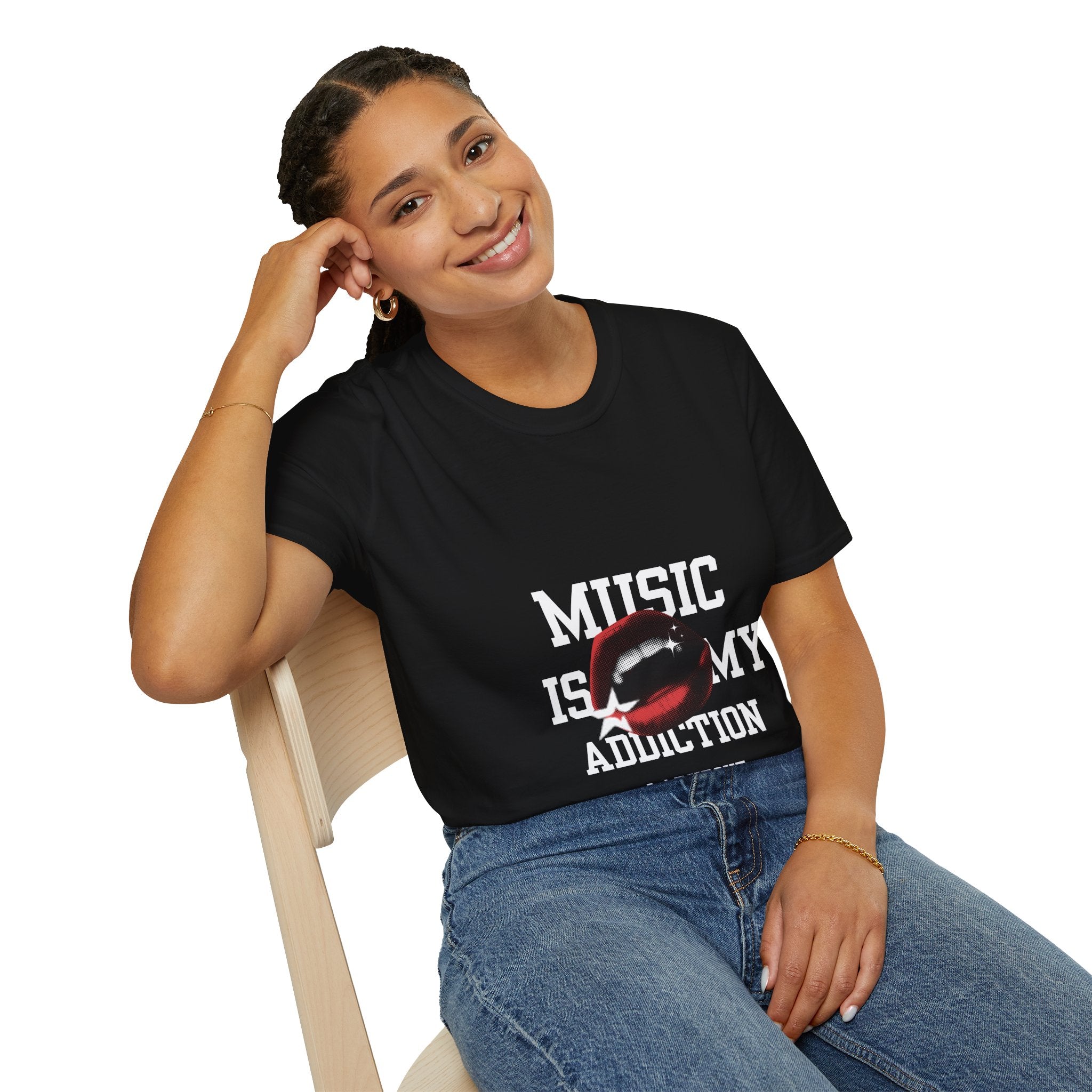 Music Is My Addiction T-Shirt | Lip Graphic Rock Tee