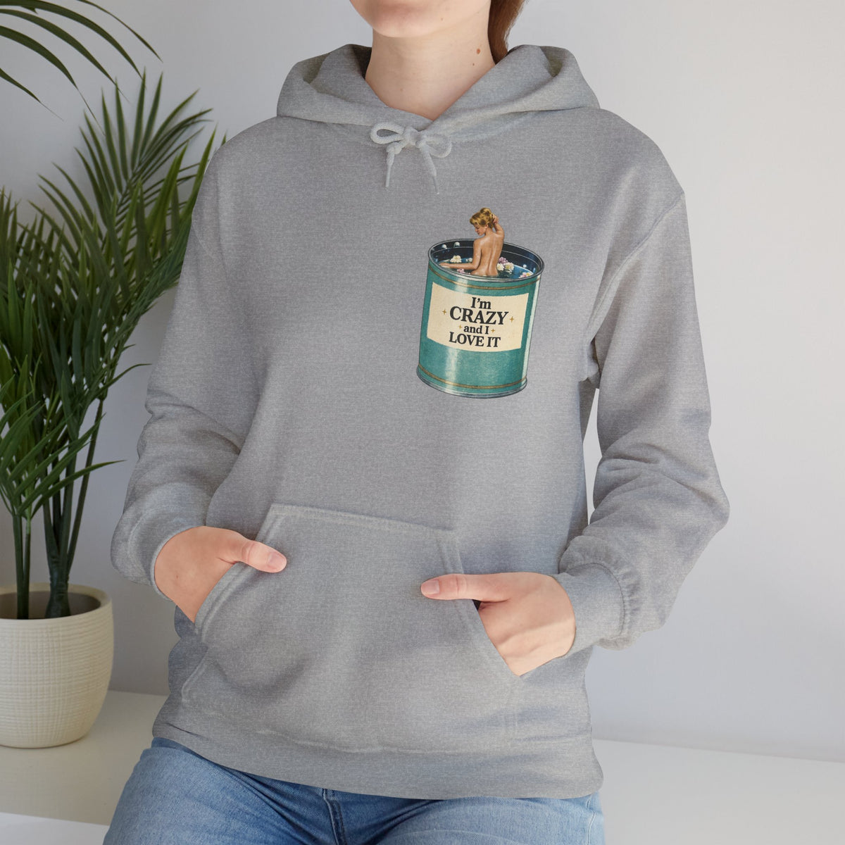 I'm Crazy and I Love It Hoodie | Cozy Candle Illustration Sweatshirt