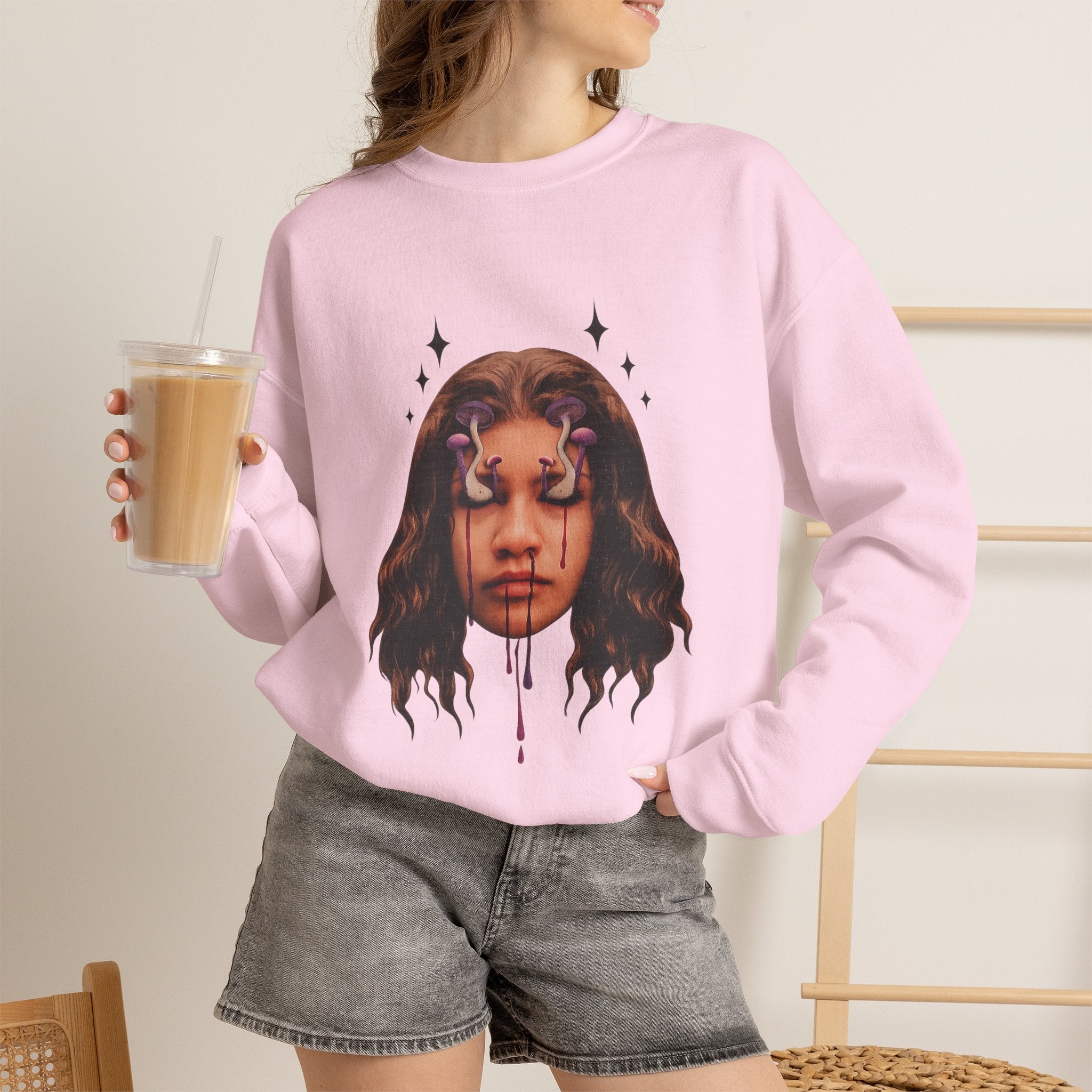 Mushroom Awakeness sweatshirt | Portrait Art, Mystic Tears