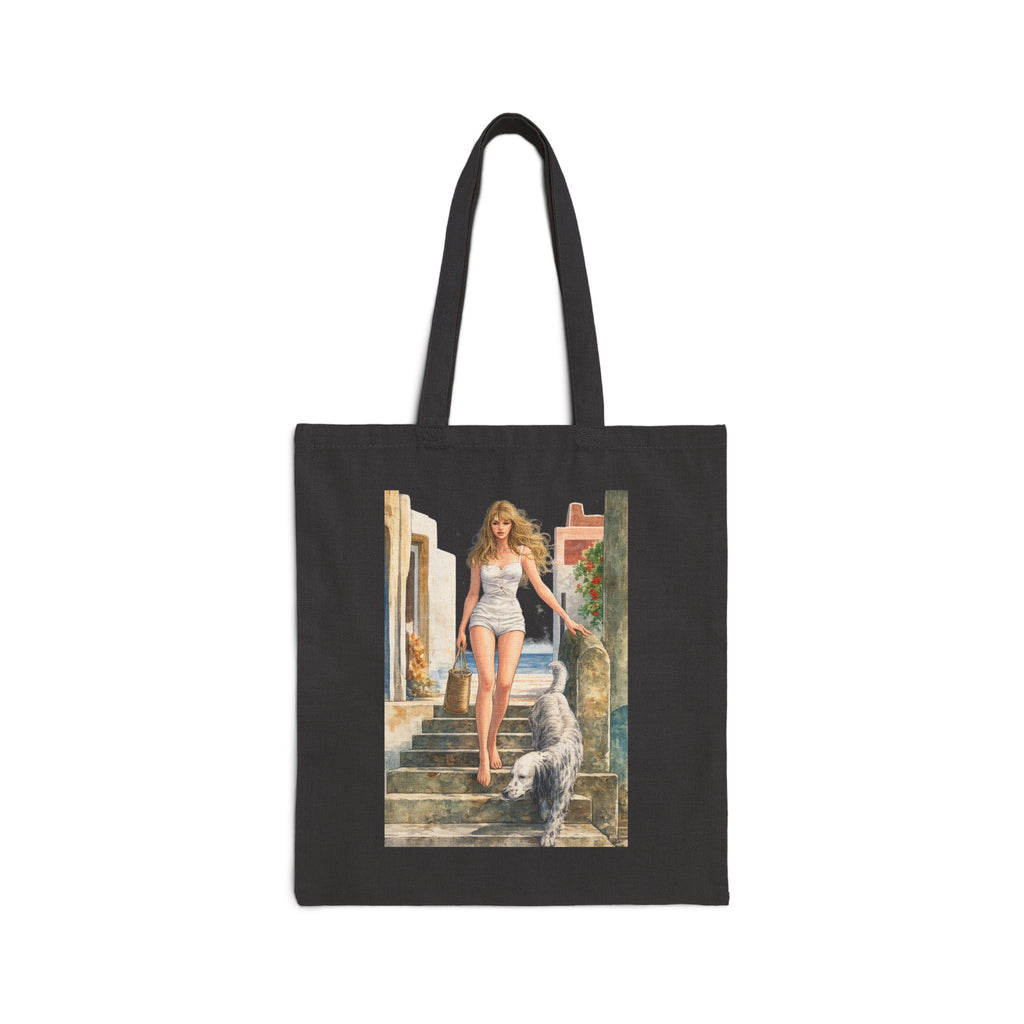 Tuscany Vacation Pin Up tote bag | Vintage seaside illustration