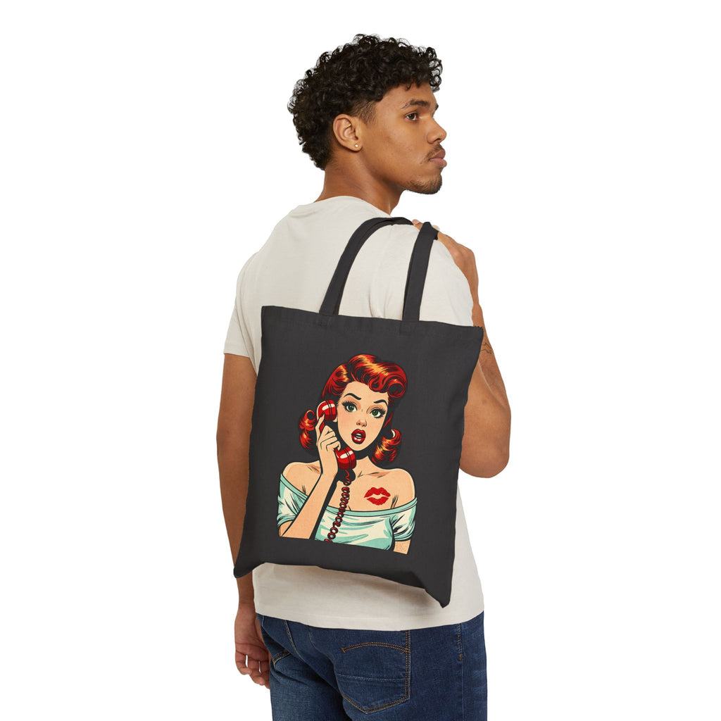 Retro Pinup Girl Tote Bag | Vintage Comic Pop Art Tote