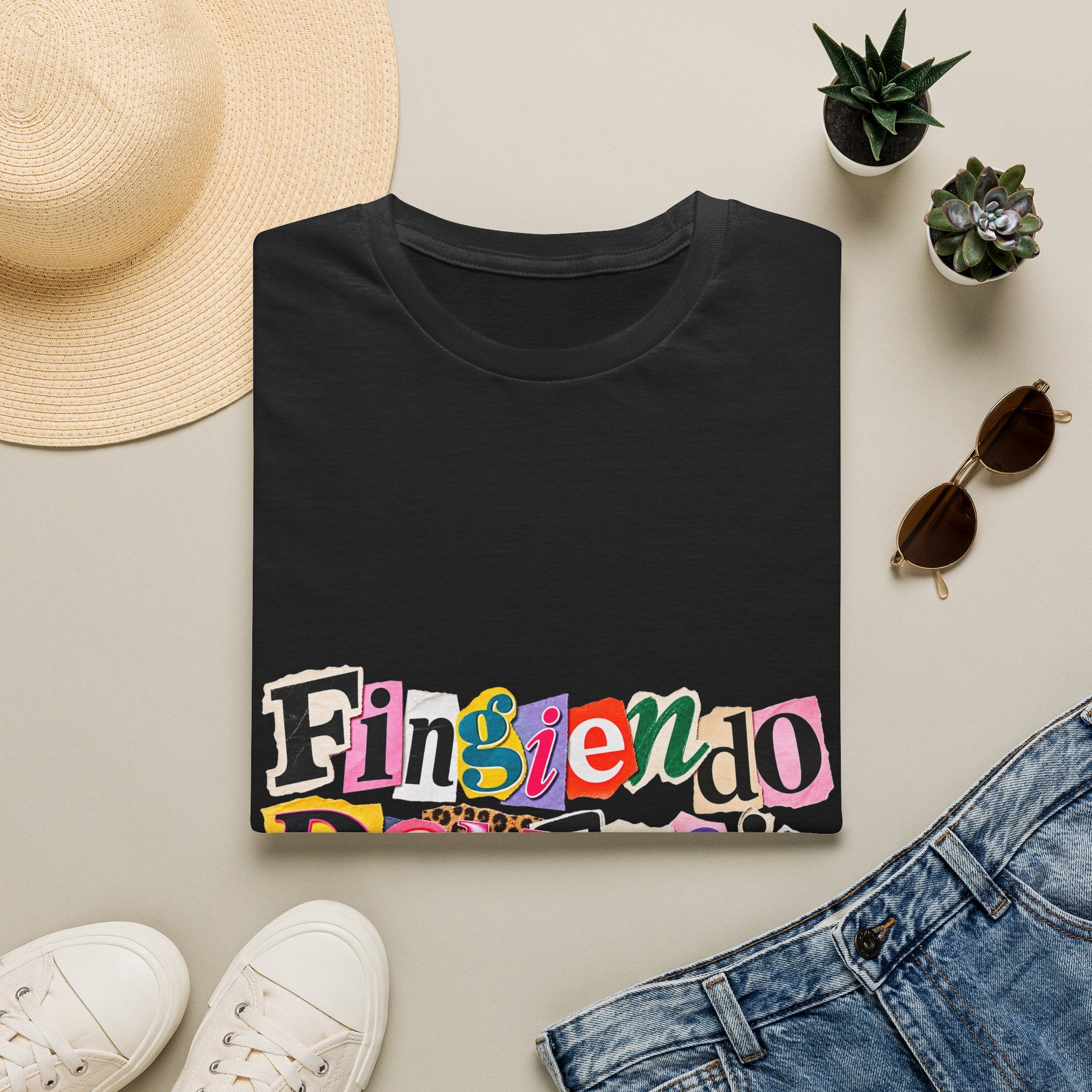 'Fingiendo Demencia' Colorful Ransom-Style Graphic Tee